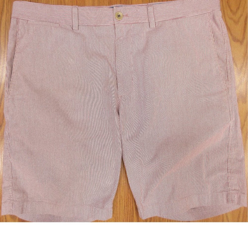 BANANA REPUBLIC AIDEN 100% COTTON SHORTS DARK RED & WHITE Sz 34